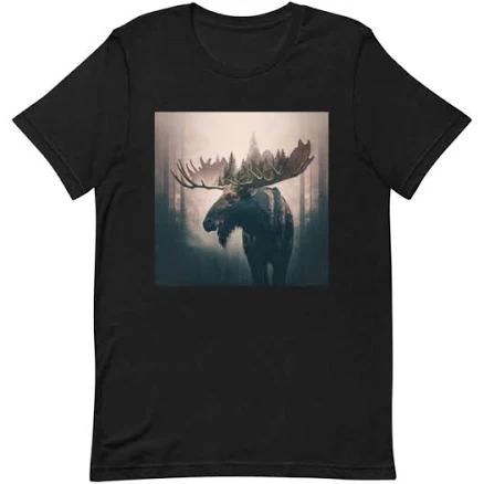 American Made Moose On Forest T-Shirt