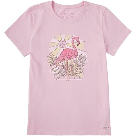 Life Is Good Women's Dreamy Flamingo Cotton T-Shirt