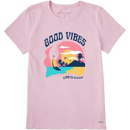 Life Is Good Women's Good Vibes Flamingo Short Sleeve T-Shirt