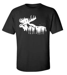 Outdoors Moose Silhouette Short Sleeve T-Shirt