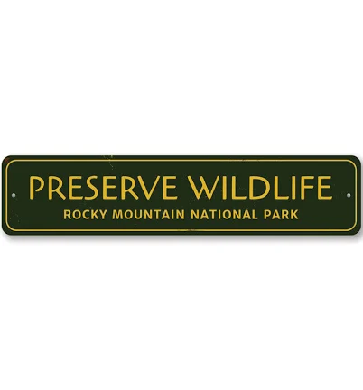 Preserve Wildlife Sign, Personalized National Park Destination Metal