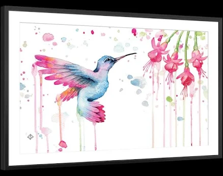 Sillier Than Sally Hummingbird Garden Framed Canvas Wall Art