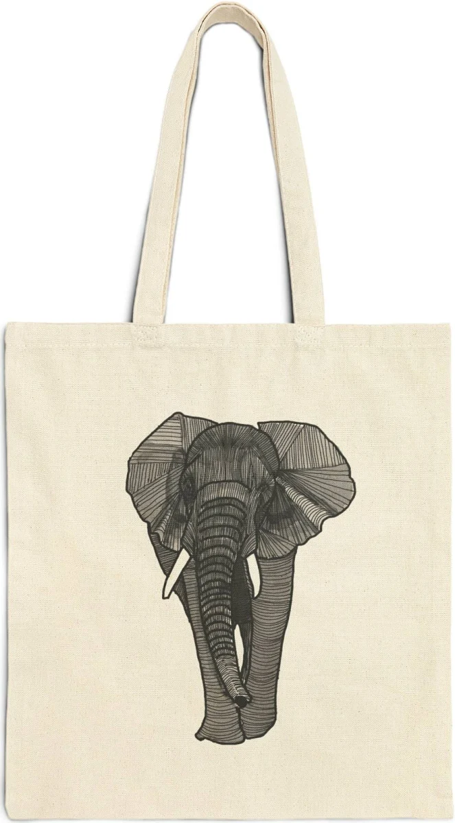 Elephant Canvas Tote Bag