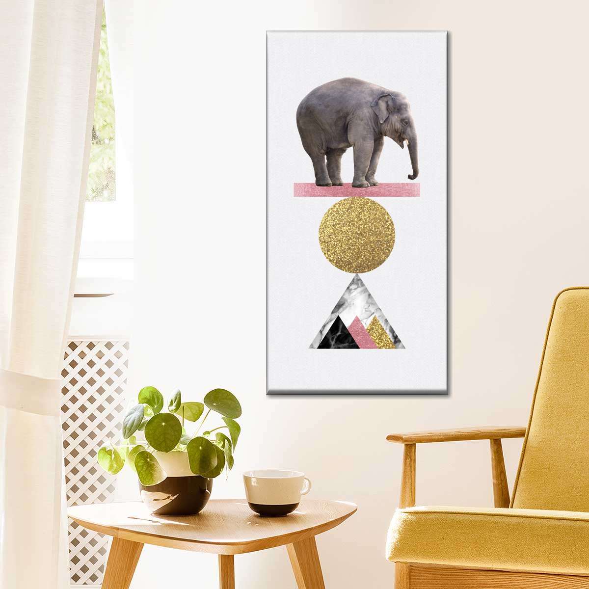 ElephantStock Balancing Elephant Framed Canvas