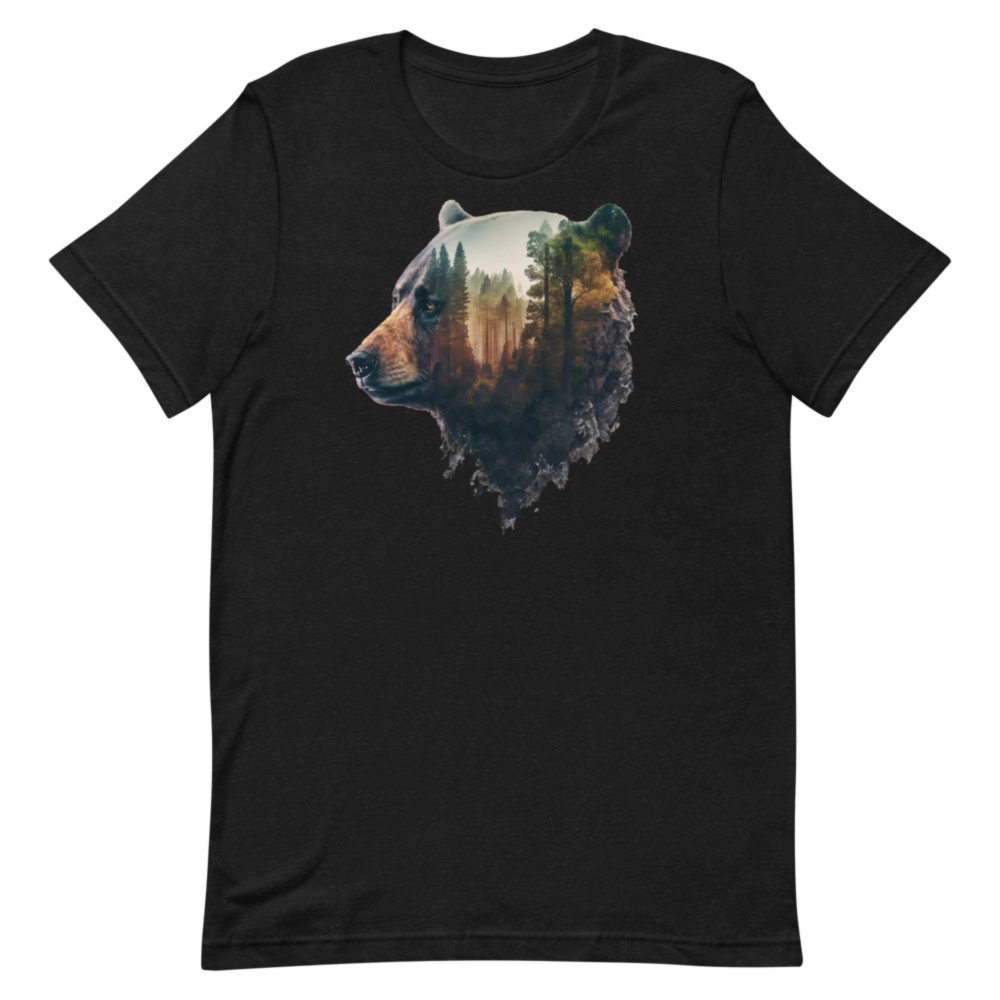 Bear Double Exposure Forest T-Shirt