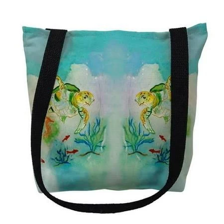 Women's Surtidos 18 x 18 in. Betsys Sea Turtle Tote Bag