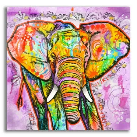 Epic Art 'Elephant' by Dean Russo, Acrylic Glass Wall Art, 12 inchx12 inch, Size: 12 x 12