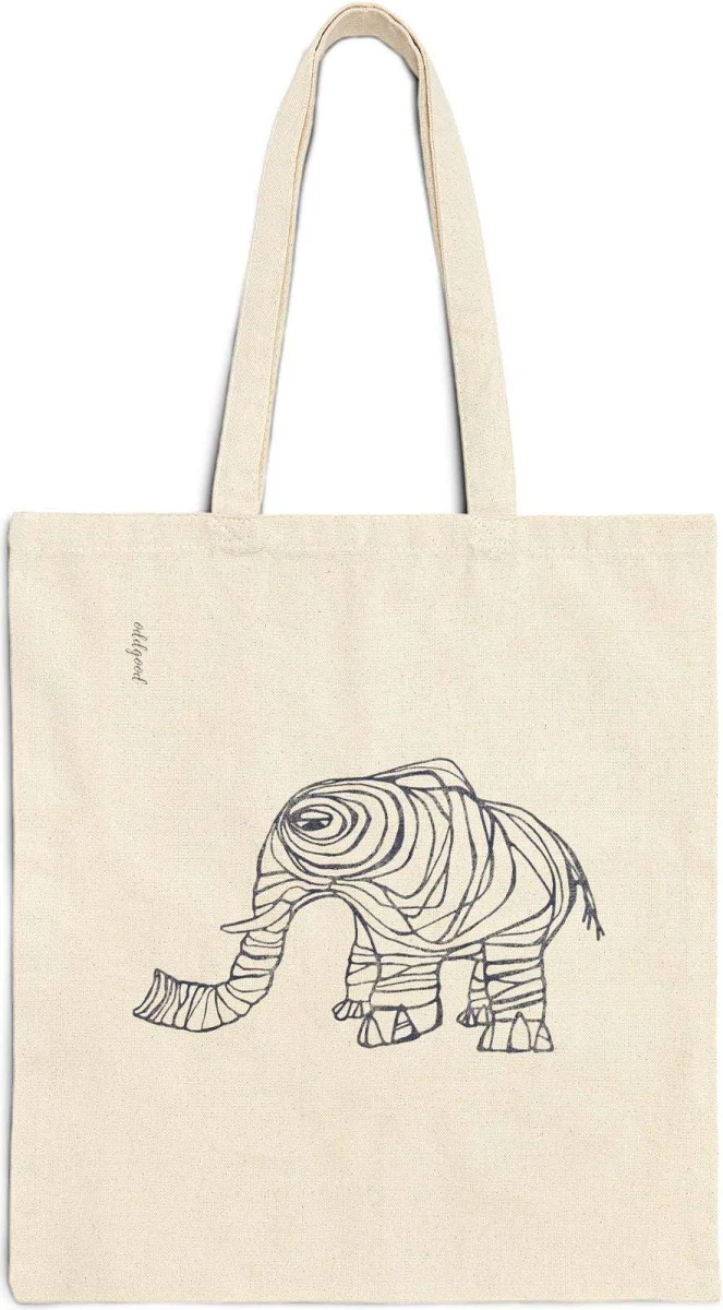 Big Elephant - Cotton Canvas Tote Bag