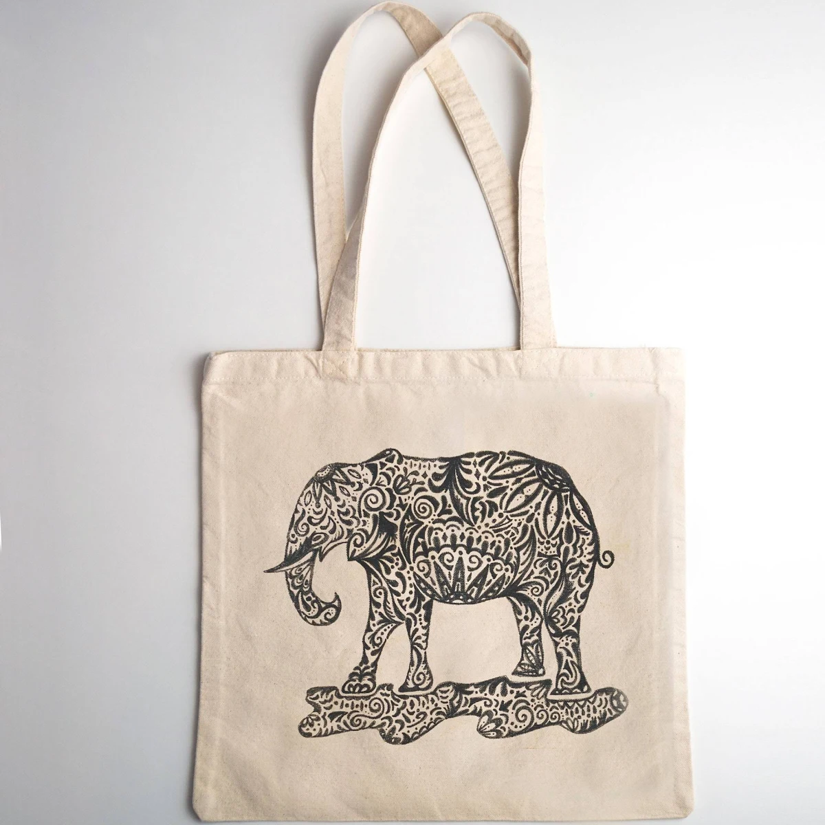 Elephant Canvas Tote