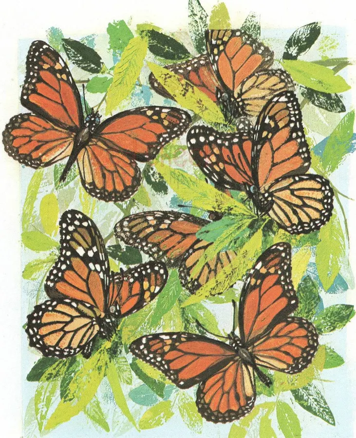 Vintage Monarch Butterfly Art: High-Res Collage Image (Digital Download)