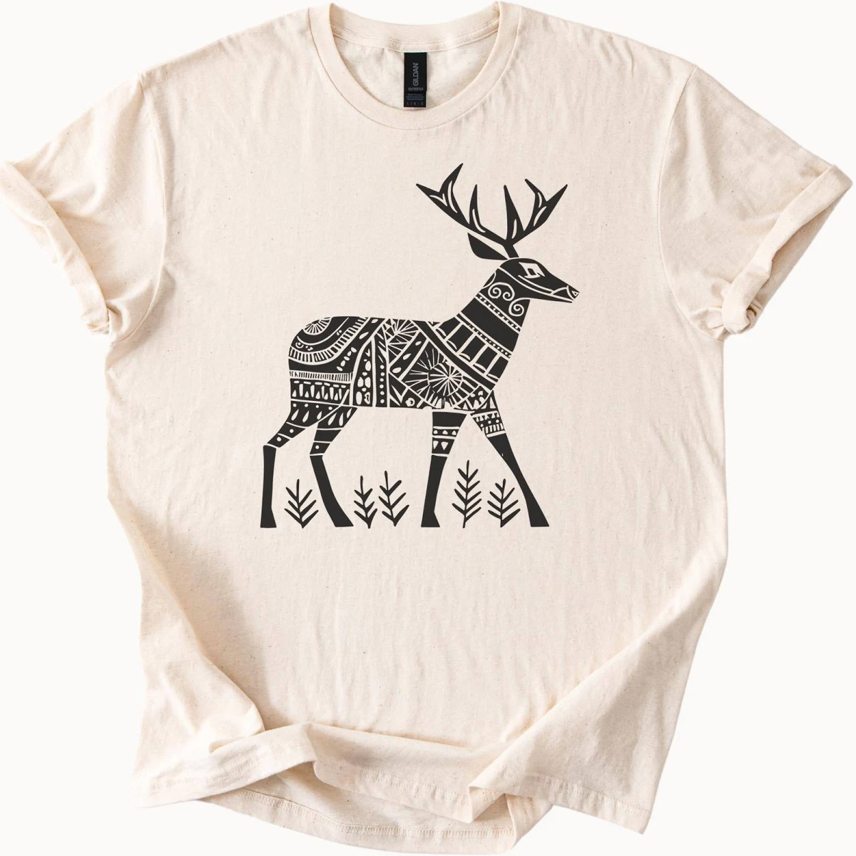 Geometric Deer Graphic T-Shirt