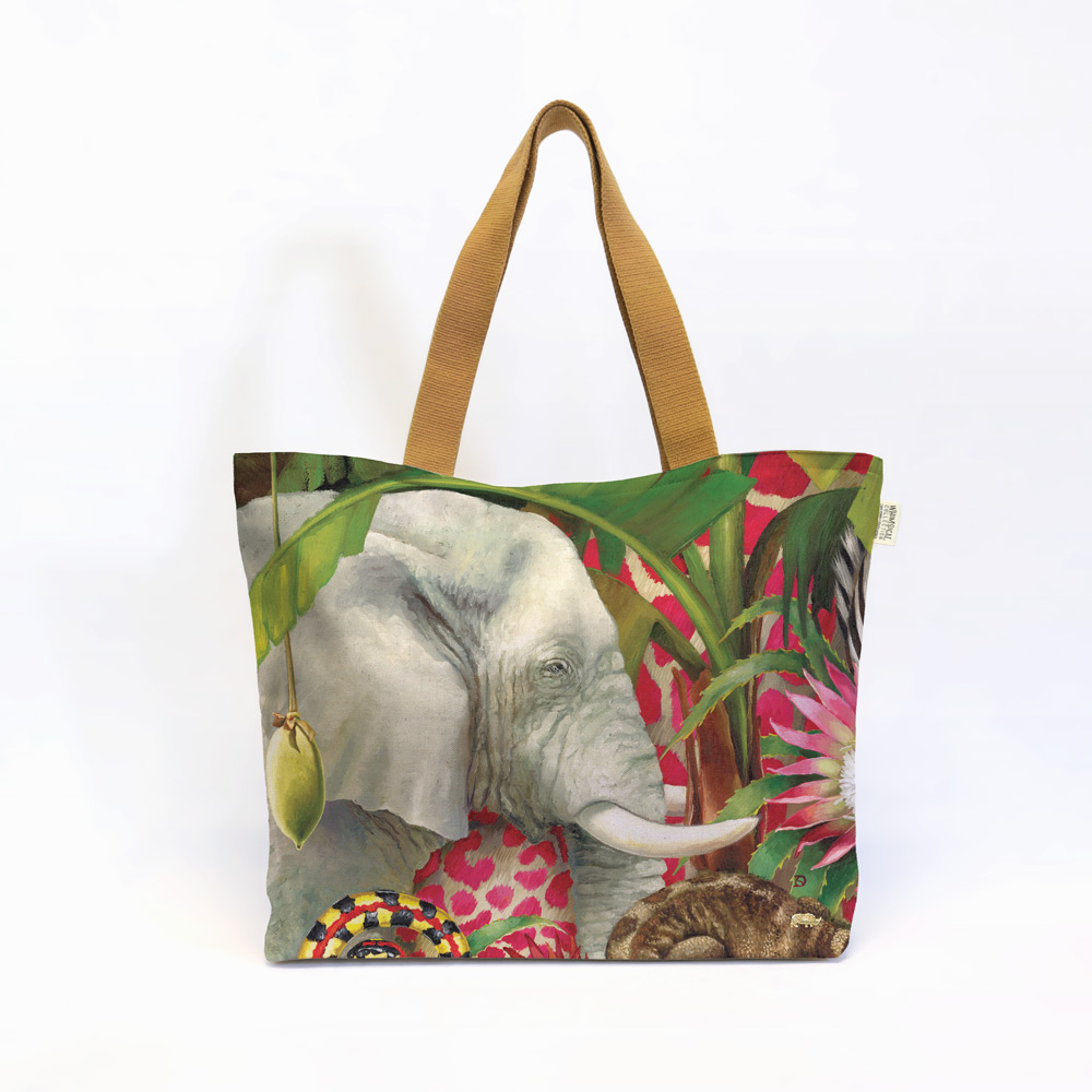 Jungle Elephant Canvas Bag