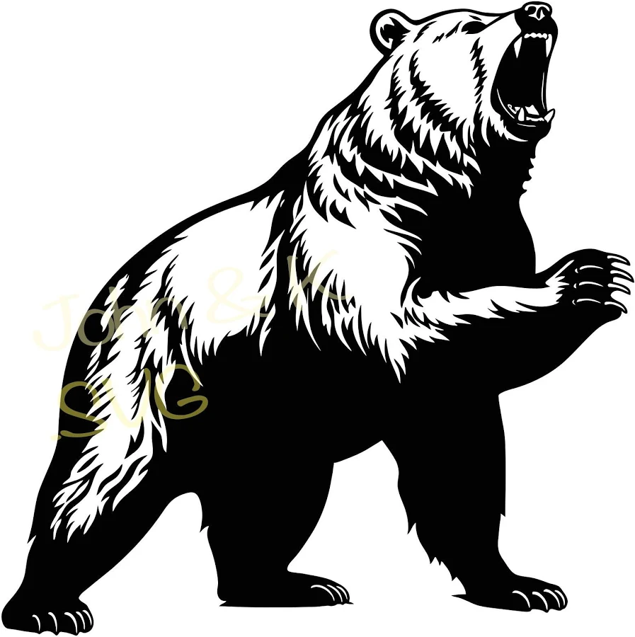 Fierce Grizzly Bear SVG Clipart
