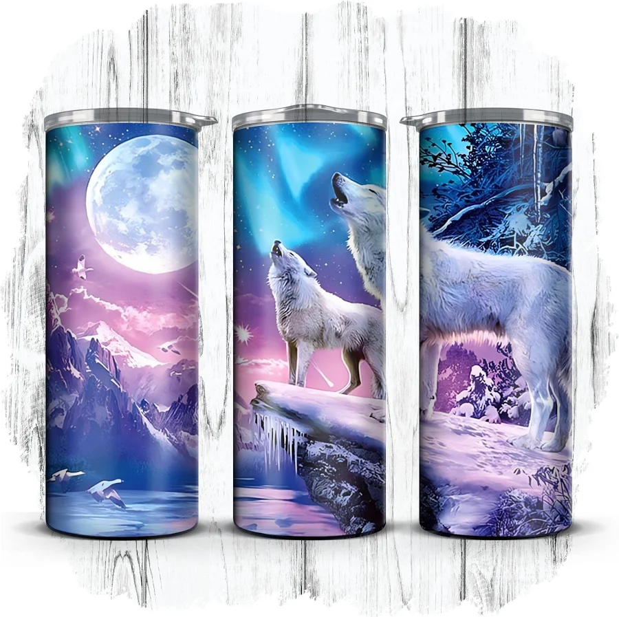 Wolf, Animal, Gift for her, Gift for him 20oz Skinny Straight Sublimation Tumbler Wrap | Instant Digital Download | Digital Designs |PNG [1]