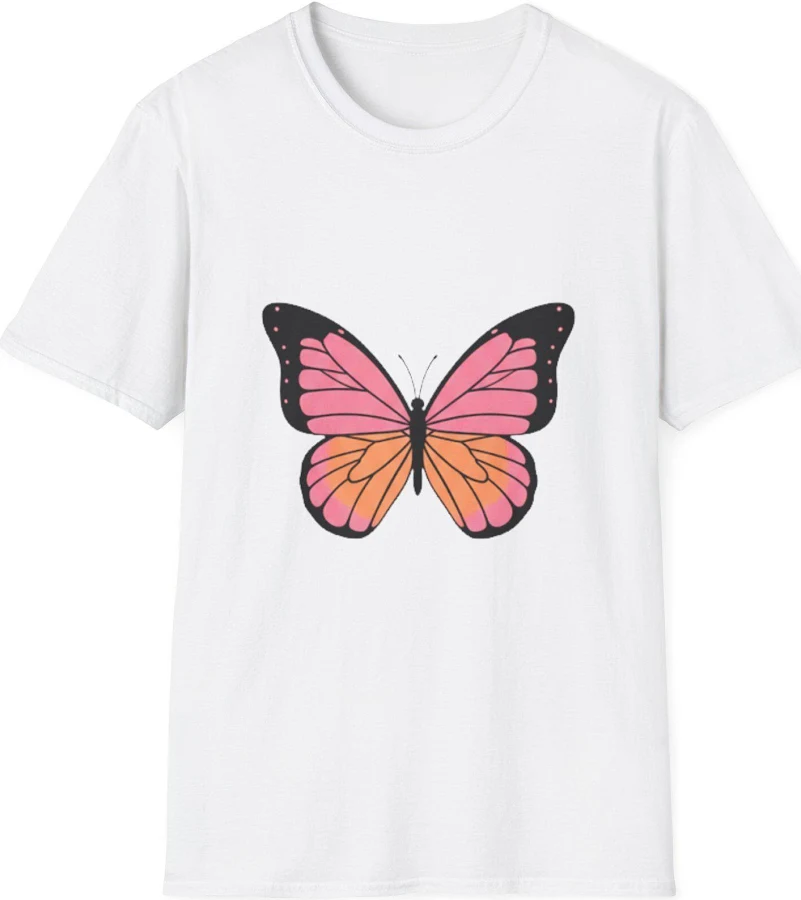 Pink Orange Butterfly T-Shirt | Monarch Inspired Graphic
