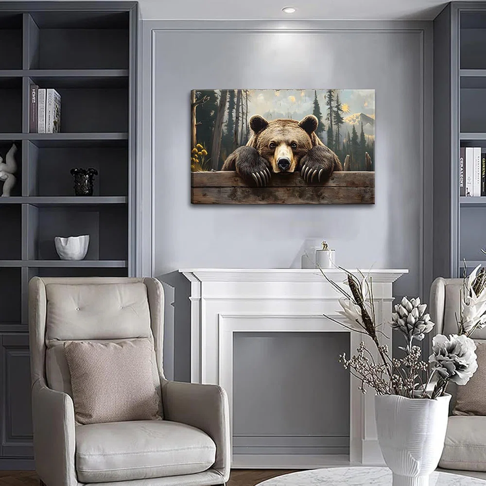 Nature Forest Bear Canvas Wall Art