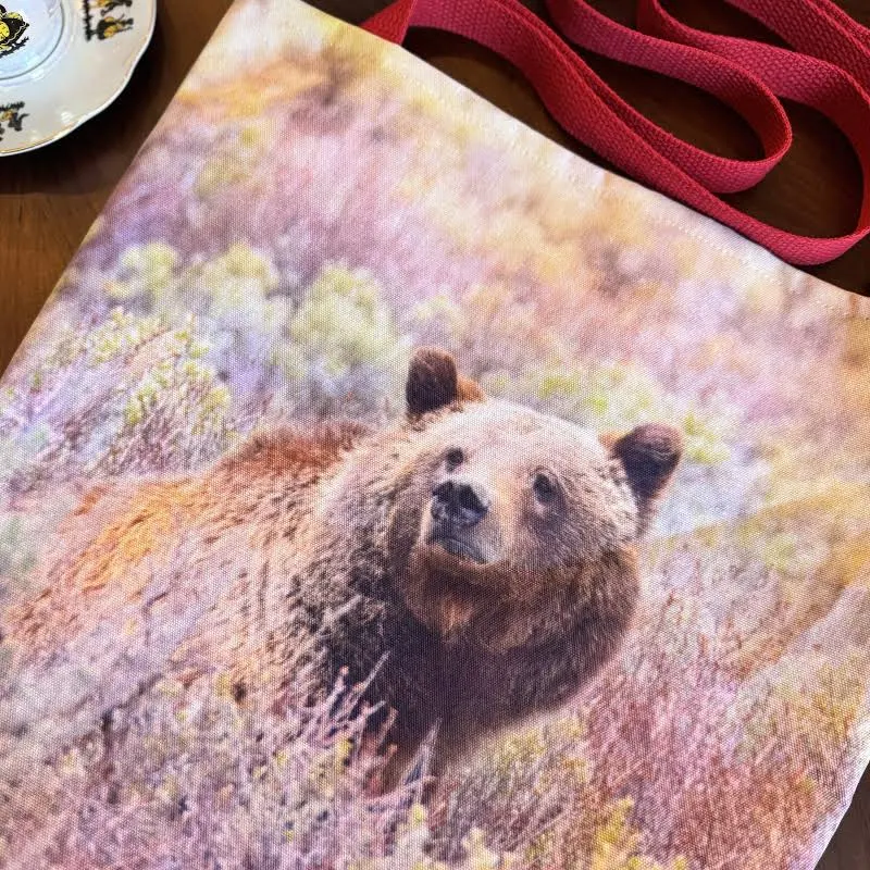 Grizzly 399 | 399 Tote Bag | Animal Tote Bag | Bear Tote | National Parks Gift | Grand Tetons | Art Tote Bag | Wildlife Print | Reusable Bag