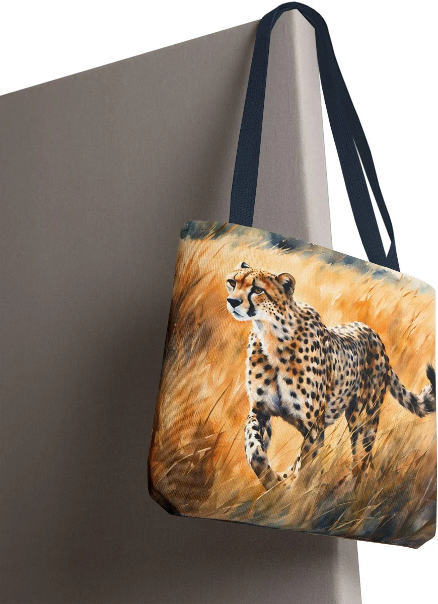 Cheetah Tote Bag Endangered Species Shoulder Bag
