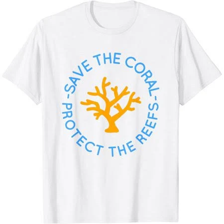 treecom-mingxiang Coral Reef Conservation Save The Reefs Graphic Unisex Short Sleeve T-Shirt, Adult Unisex, Size: 3XL, White