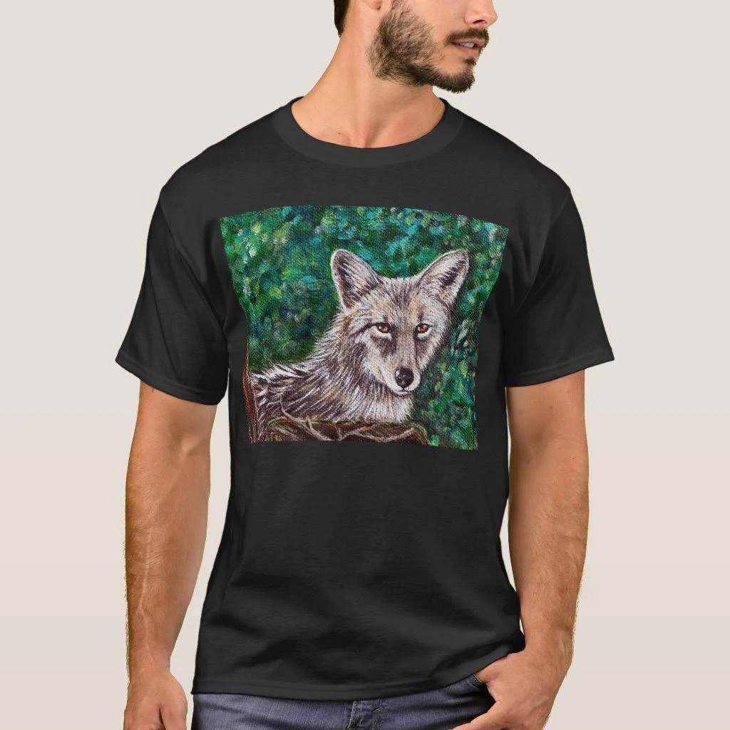 Backyard Coyote Painting T-Shirt