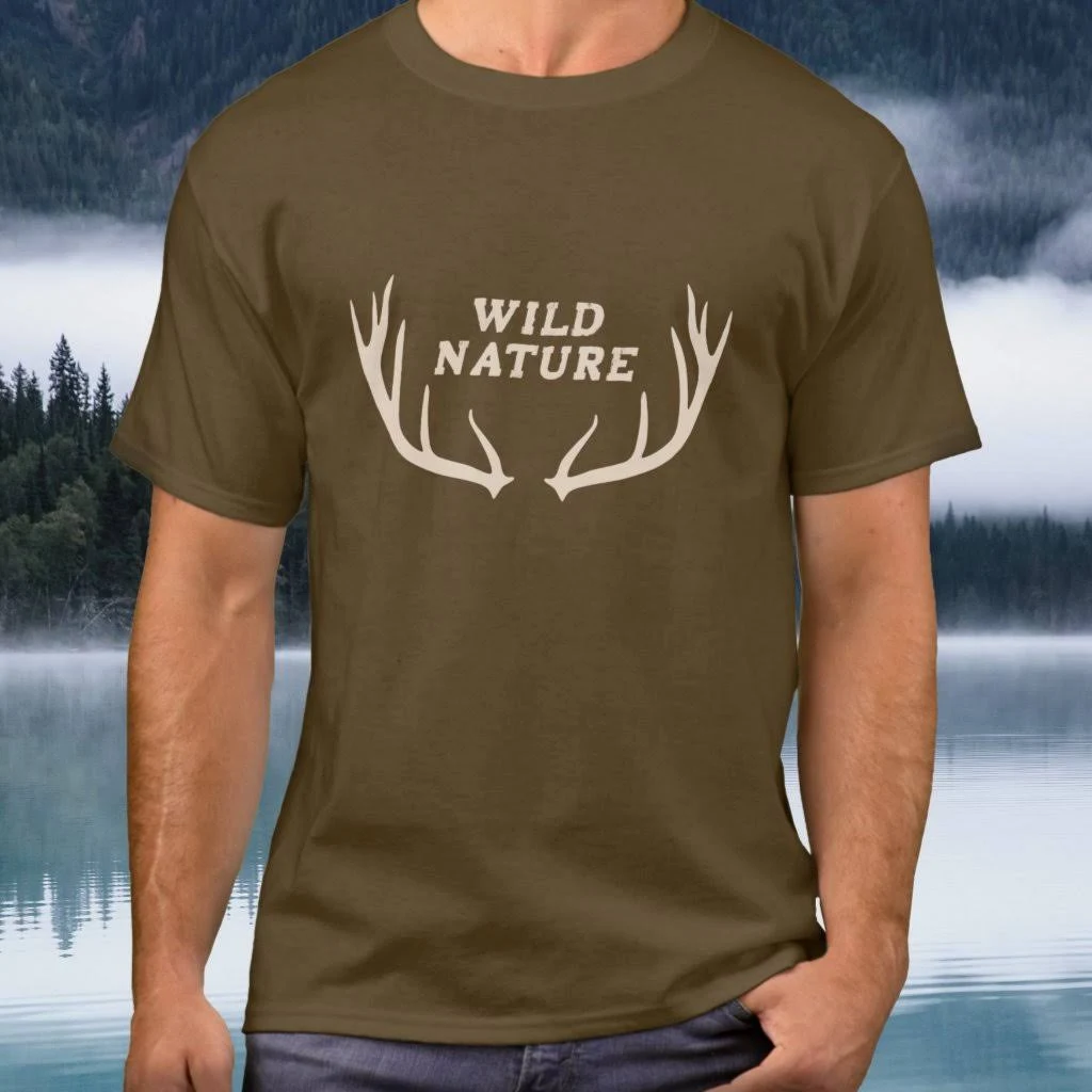 Men's Deer Antlers & Wild Nature T-Shirt