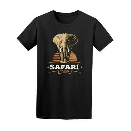 Smartprints African Safari Elephant Logo T-Shirt Men -Image by Shutterstock, Male Small, Men's, Black