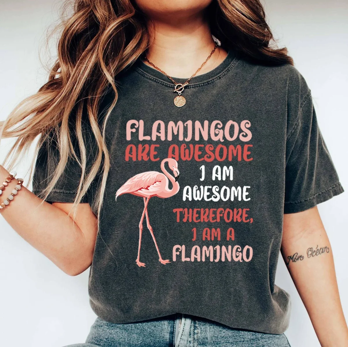 Flamingos Are Awesome Shirt, Flamingo Tshirt, I'm Awesome Therefore I Am A Flamingo, Flamingo Gift Shirt, Gift For Mama, Mama Shirt Flamingo