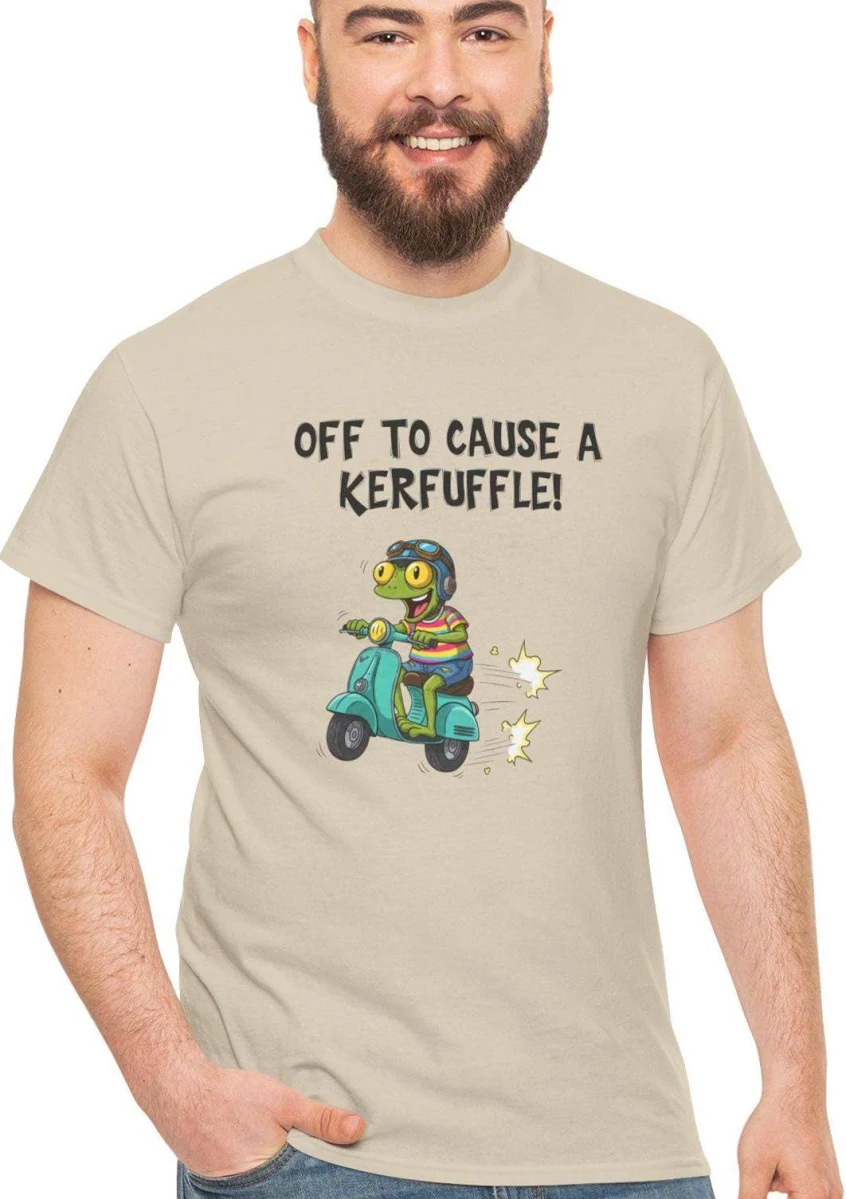 Funny Frog Off to Cause A Kerfuffle T-Shirt