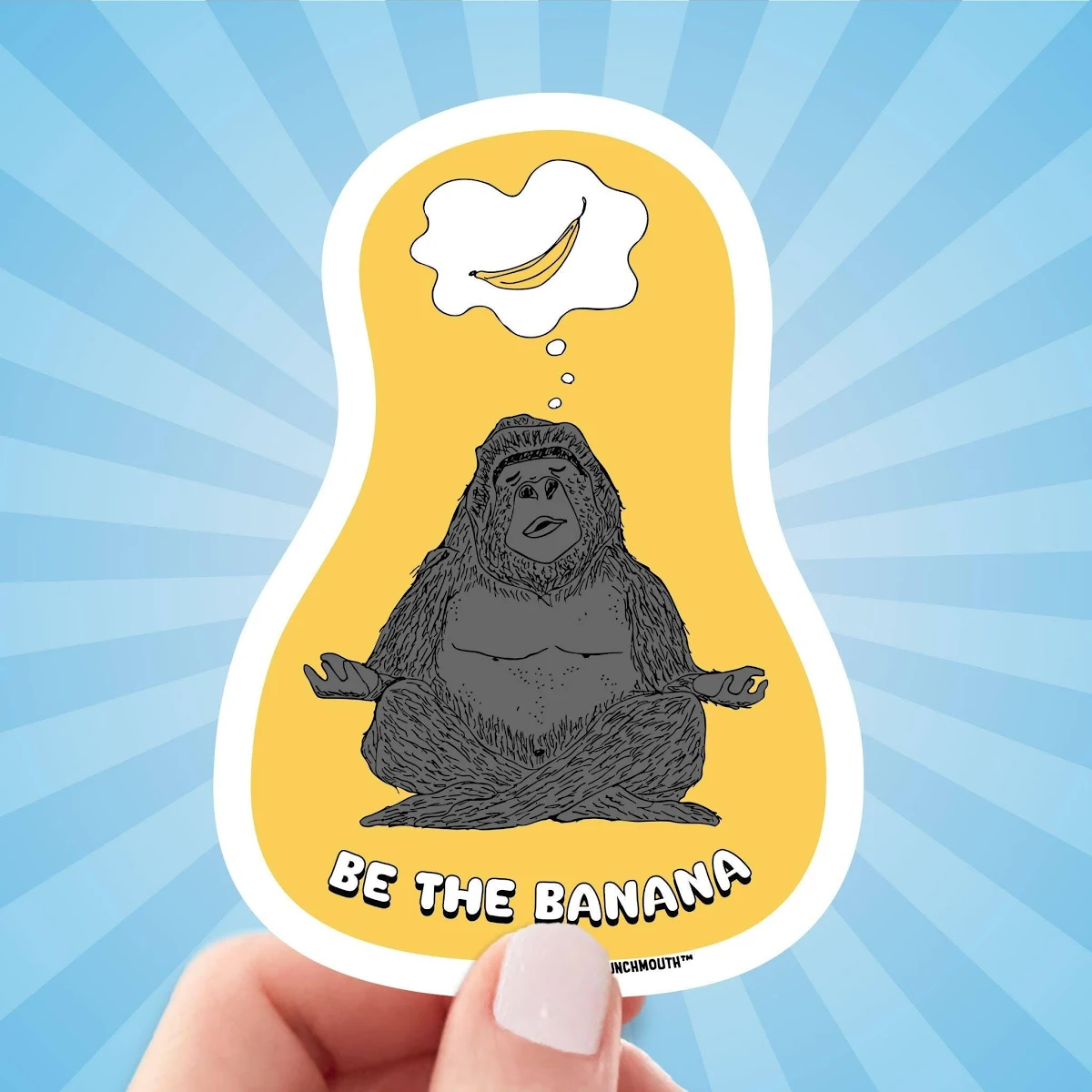 Be the Banana Sticker, Meditating Gorilla, Funny Laptop Stickers, Silverback Yoga, Monkey Enlightenment, Zen Humor, It's A Jungle Out There
