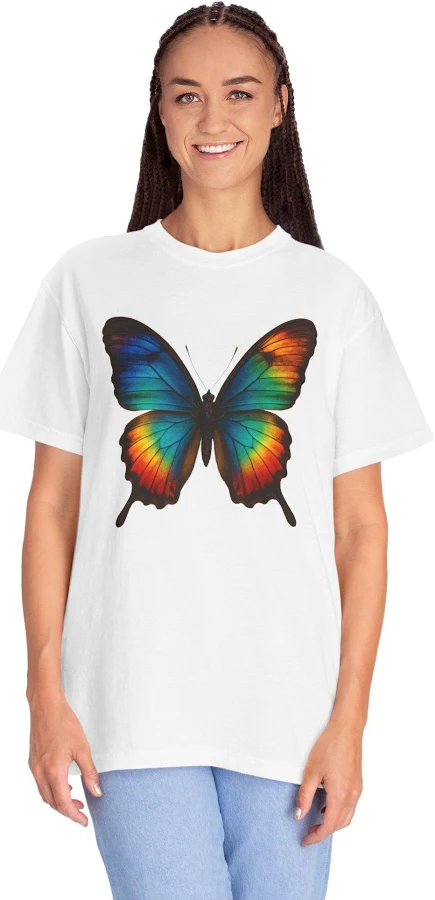 Butterfly Print T-Shirt, Unisex T-Shirt Gift for Nature Lovers