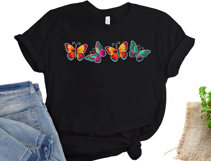Colorful Butterfly Shirt, I Love Butterflies, Nature Lover T-Shirt, Insect Shirt, Gift for Butterfly Lover