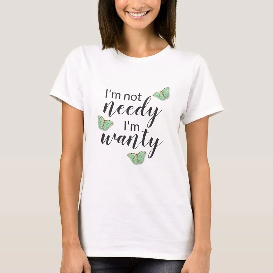 Funny Quote For Her with Butterflies T-Shirt, Women's, Size: Adult S, White