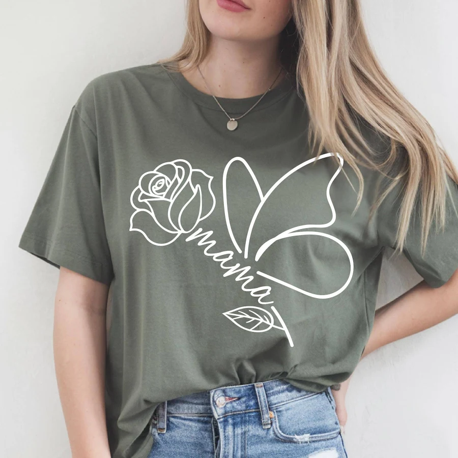 Mama Butterfly Shirt, Cute Mom Graphic Tee, Mother's Day Gift for Mama, Soft Unisex T-Shirt, Spring Mom Aesthetic Top, Nature Mom Shirt