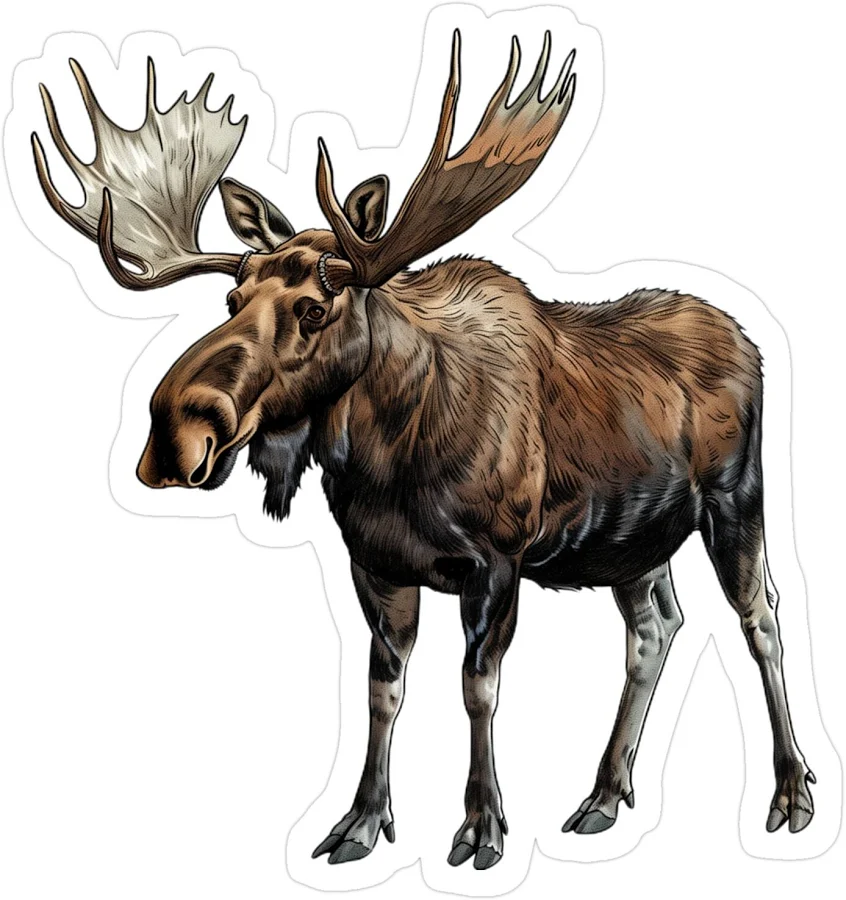 Majestic Moose With Impressive Antlers Moose Sticker