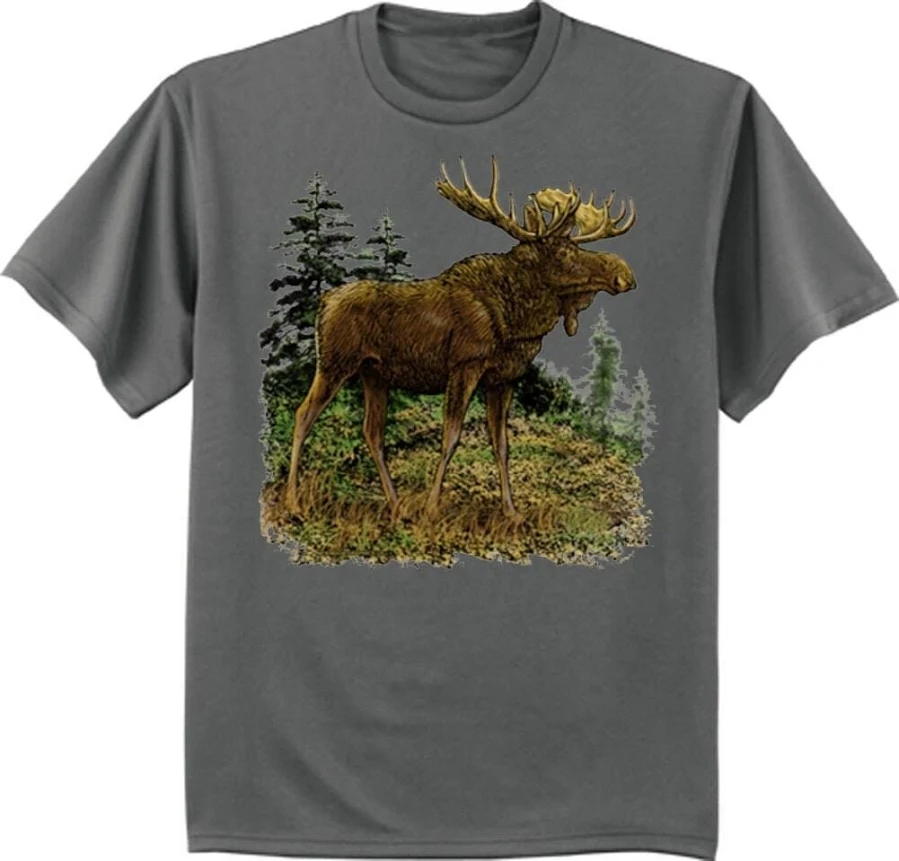 Moose T-shirt Mens Graphic Tees Vermont Maine Wildlife Gifts