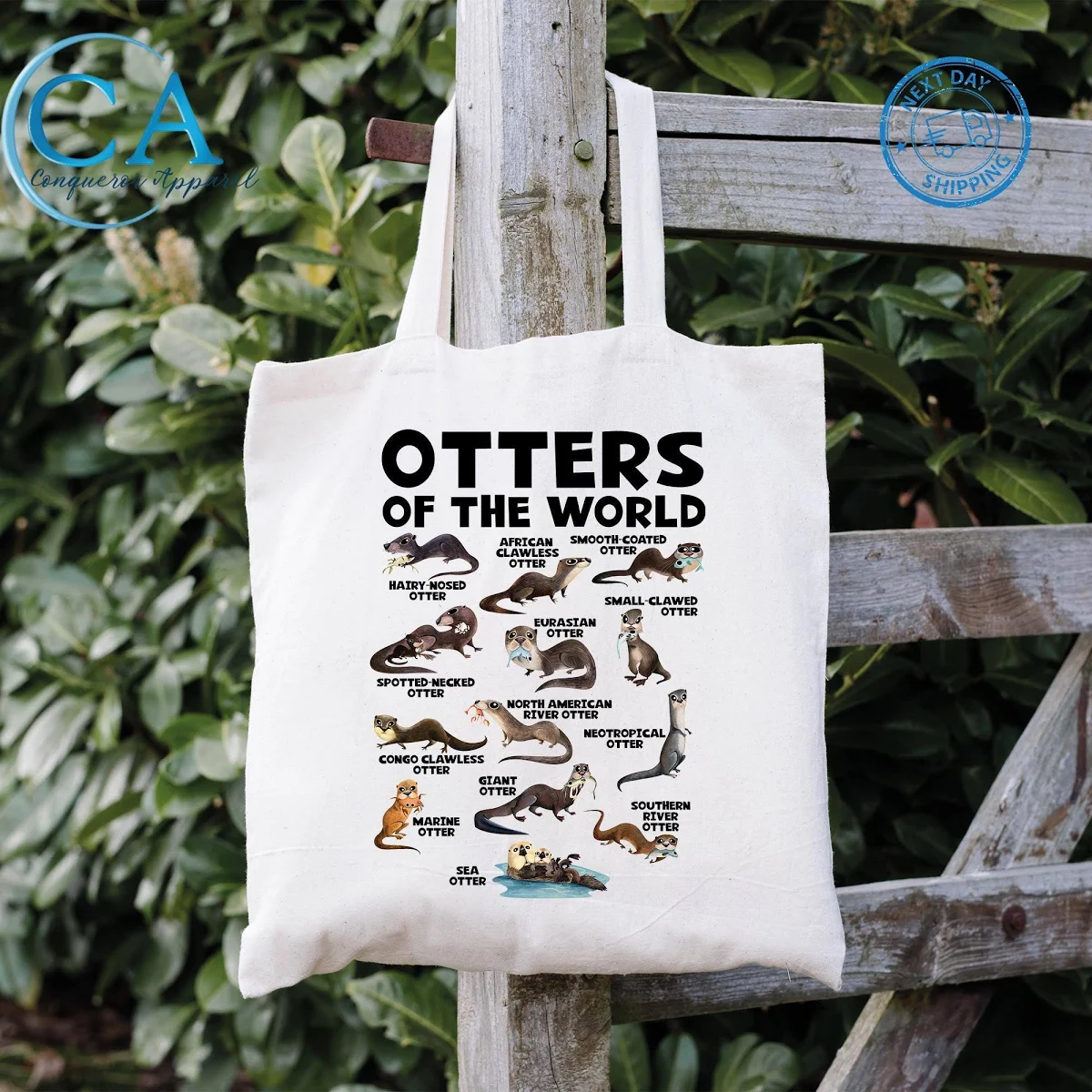 Otter Cotton Tote Bag - Wildlife Animal, Eco-Friendly Shopper