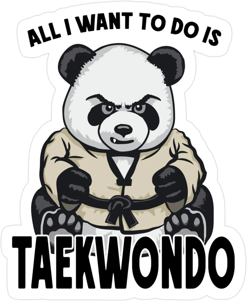 Taekwondo Panda All I Want To Do Is Cute Bear Panda Sticker