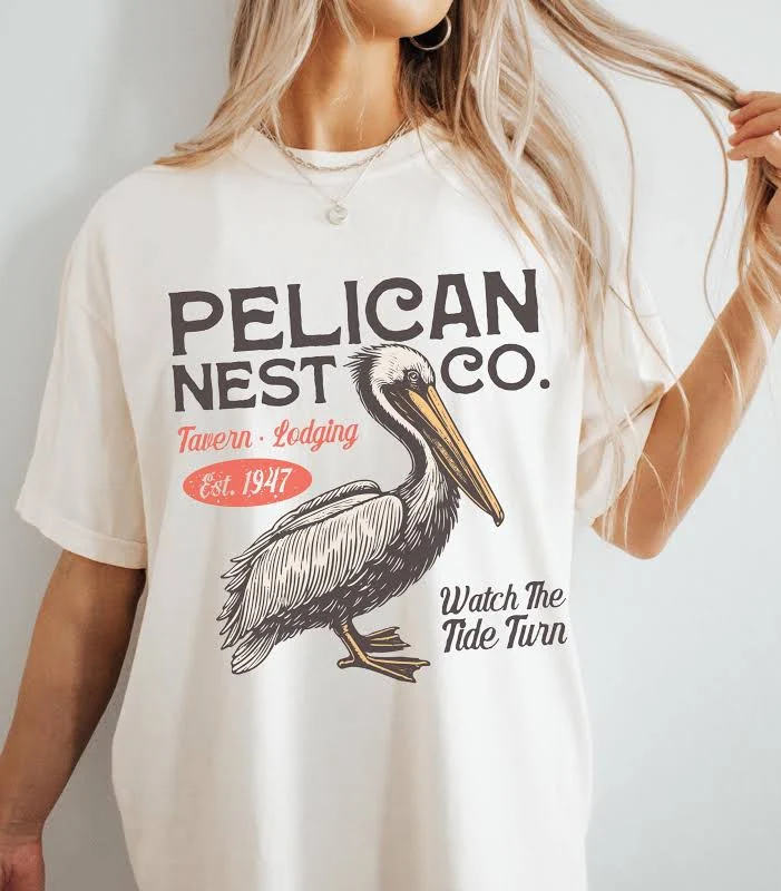 Pelican Comfort Colors Vintage Coastal Bird T-Shirt