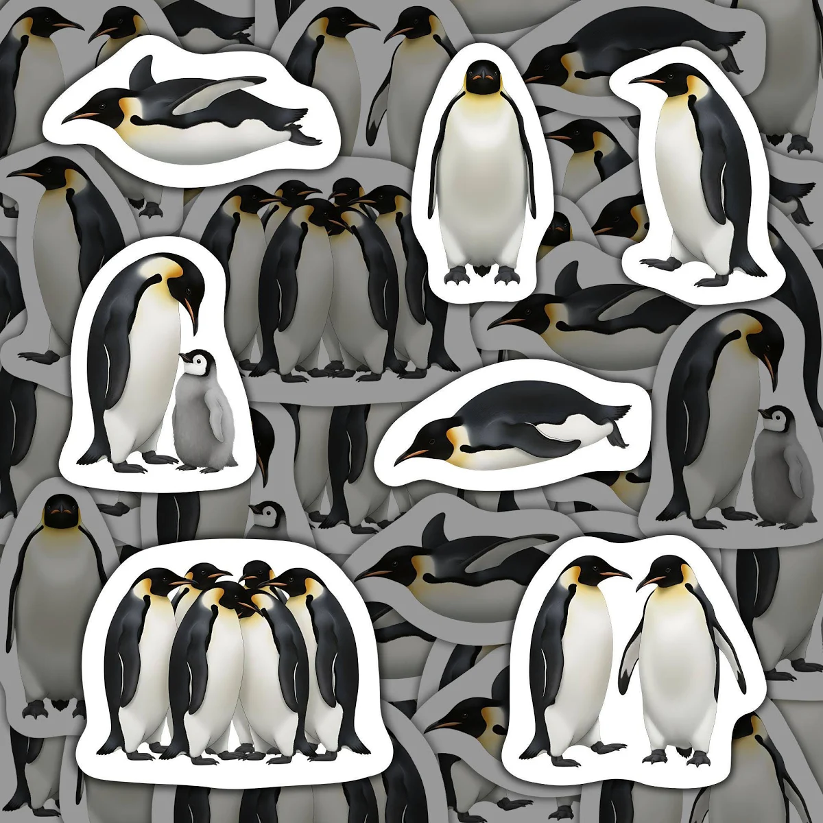 Emperor Penguin Stickers Waterproof Vinyl Decals Antarctic Wildlife Stationery Gift for Bird Lovers Arctic Stickers for Penguin Lovers