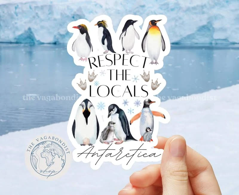 Penguins of Antarctica Sticker | Respect the Locals Watercolor Art Vinyl Stickers