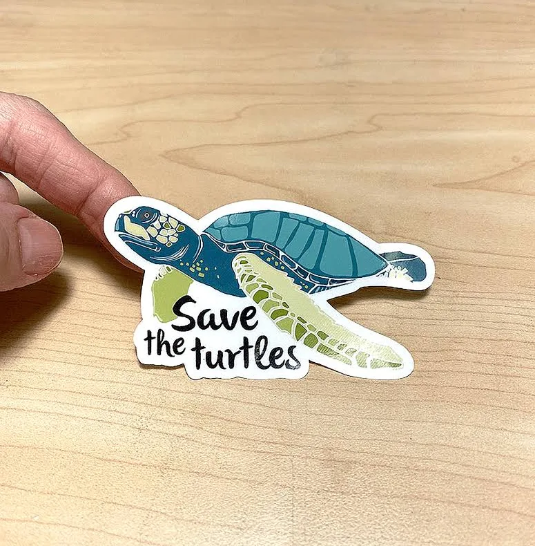 Save the Sea Turtle Stickers Support Clean Oceans For Laptops Bottles Phones S35