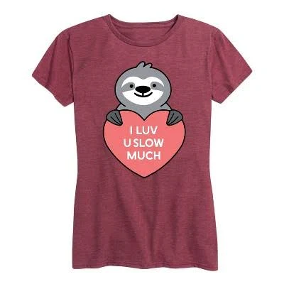 Luv U Slow Much Sloth Graphic T-Shirt