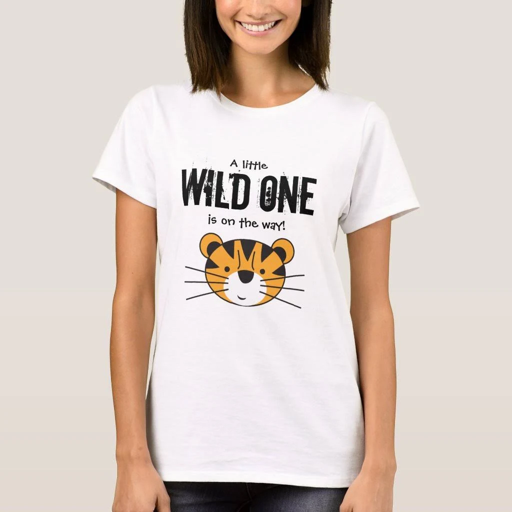 A Little Wild One Is On The Way Safari Tiger T-Shirt