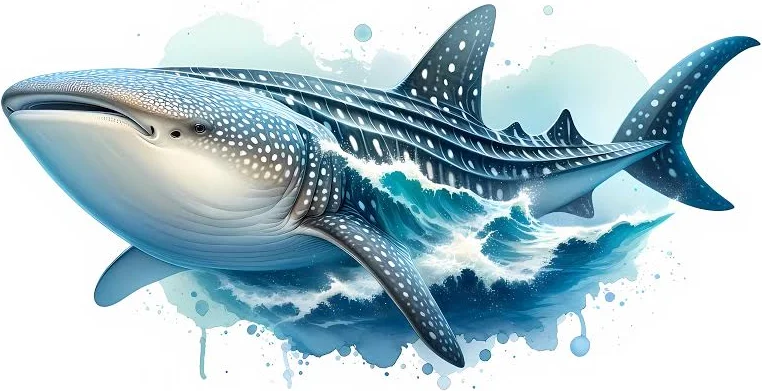 Whale Shark Clipart | Marine Nautical Art Prints (Digital Download) 12 JPGs