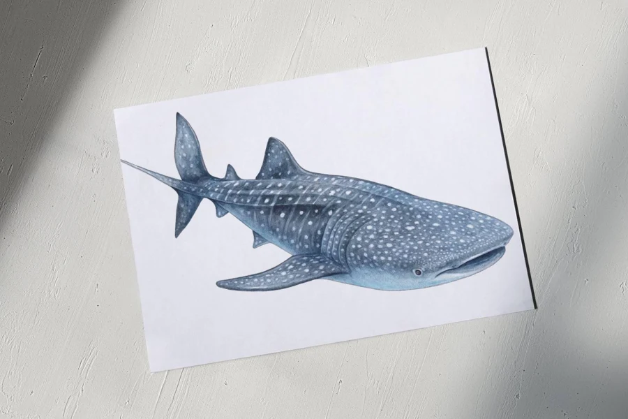 Watercolor Whale Shark Clipart in colour perfect for printables, home decor, artwork, junk journals, stickers in high quality SVG PNG PDF