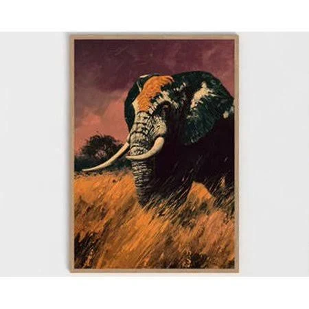 Kiloa Majestic Elephant African Wildlife Wall Art Poster, 8x12 Unframed, Size: 8 x 12