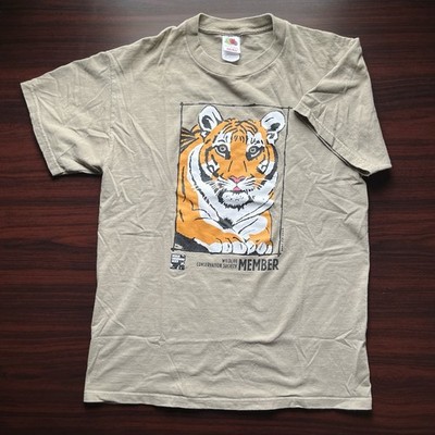 Vintage Wildlife Tiger Graphic Conservation Society T Shirt